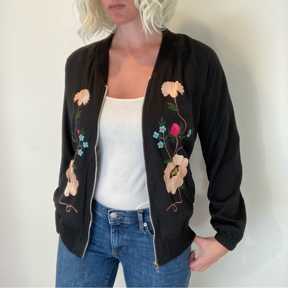 Embroidered Bomber Jacket Cavalini - Picture 1 of 5